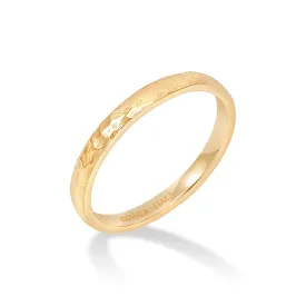 14k Gold Medium Hammered Narrative Ring