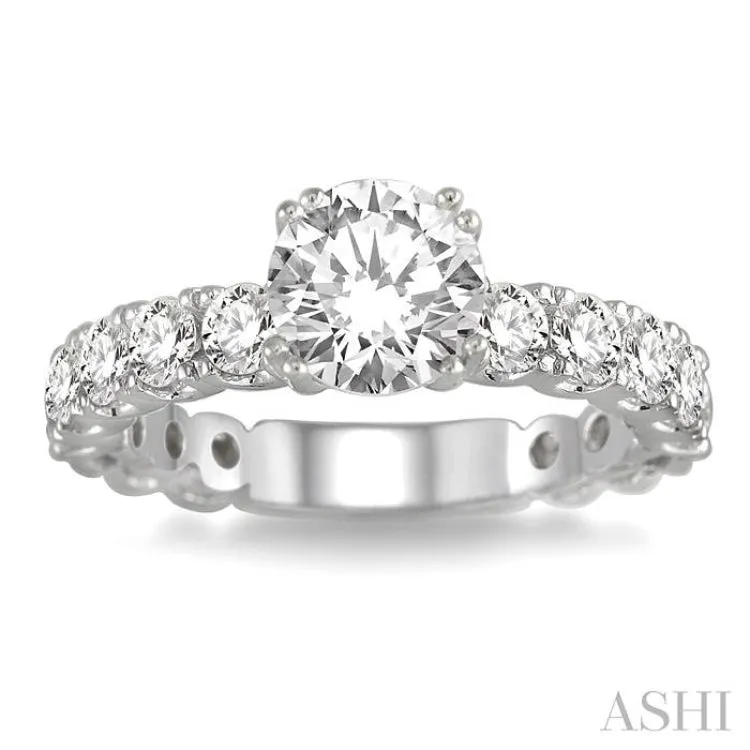 1 Ctw Diamond Semi-Mount Engagement Ring in 14K White Gold