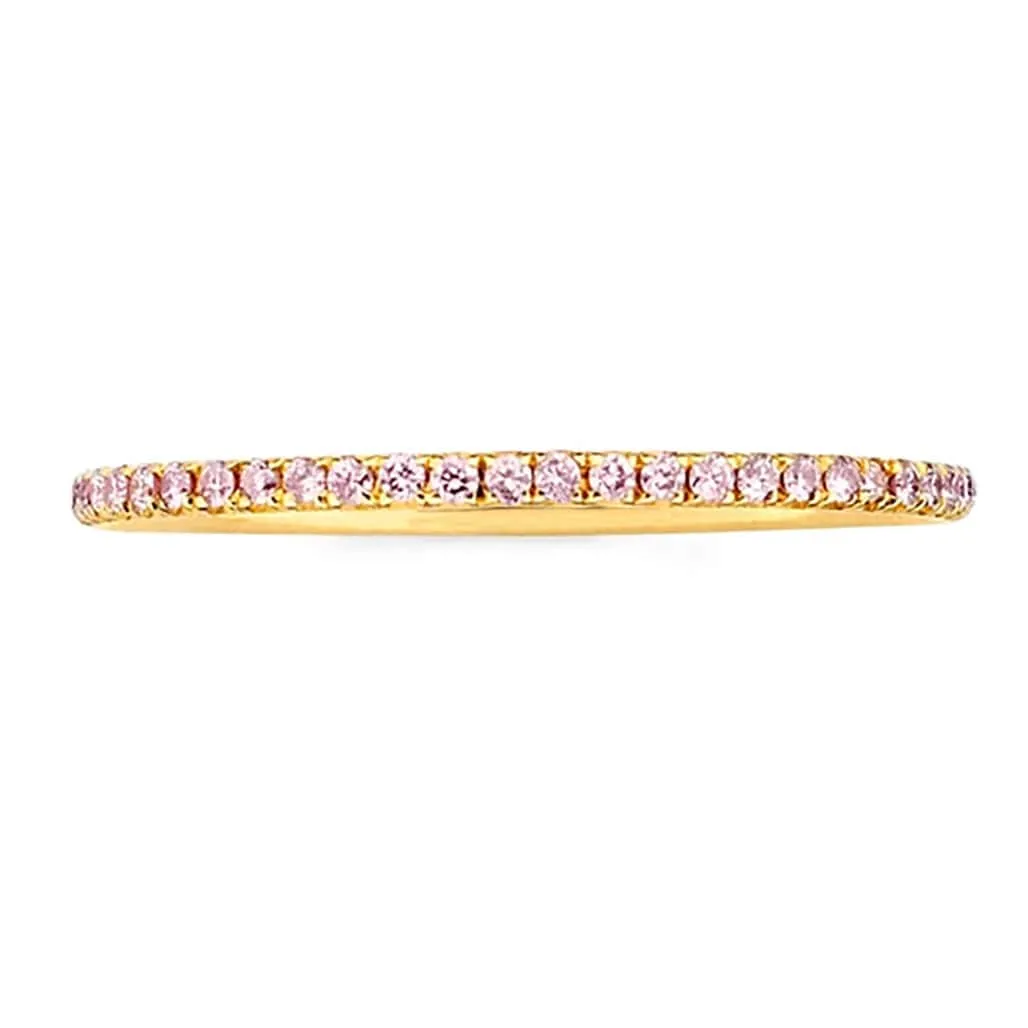 14K Gold and Pink Sapphire Eternity Stacking Rings