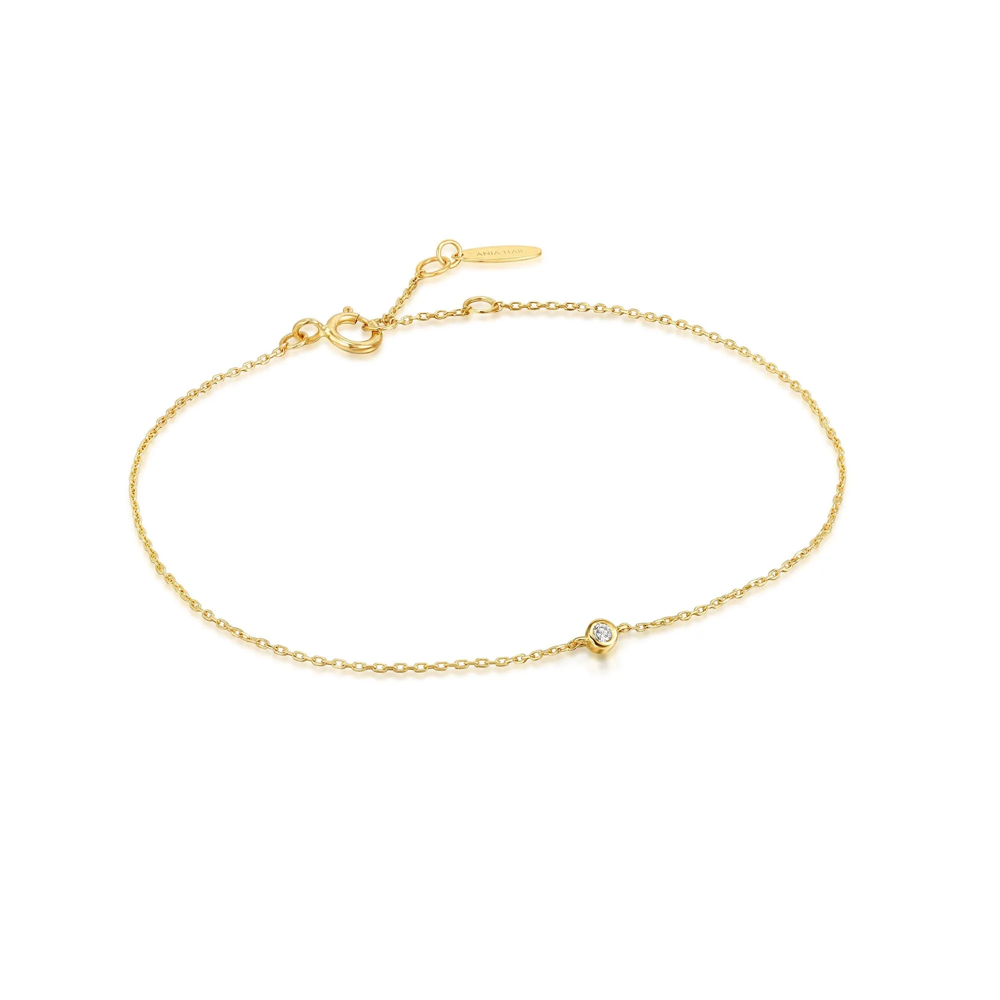 14kt Gold Single Natural Diamond Bracelet