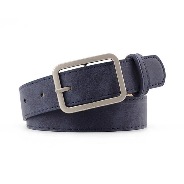 2020 2.8cm Wide Leather Waist Strap Belt Black Brown high quality Women Square Metal Buckle belts Ladies Female Belts for Jeans