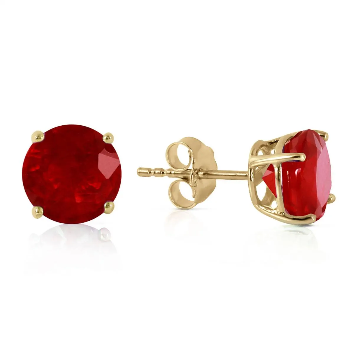 3.5  Carat 14K Solid Yellow Gold Sweet Countenance Ruby Earrings