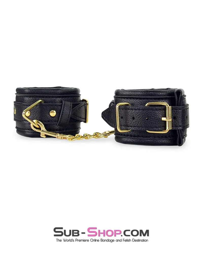 7924M      Gold Standard Thick Padded Wrist Bondage Cuffs