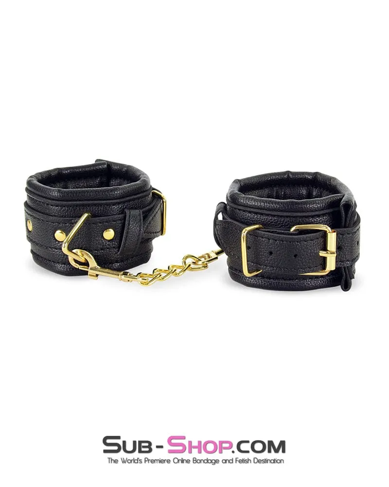 7924M      Gold Standard Thick Padded Wrist Bondage Cuffs