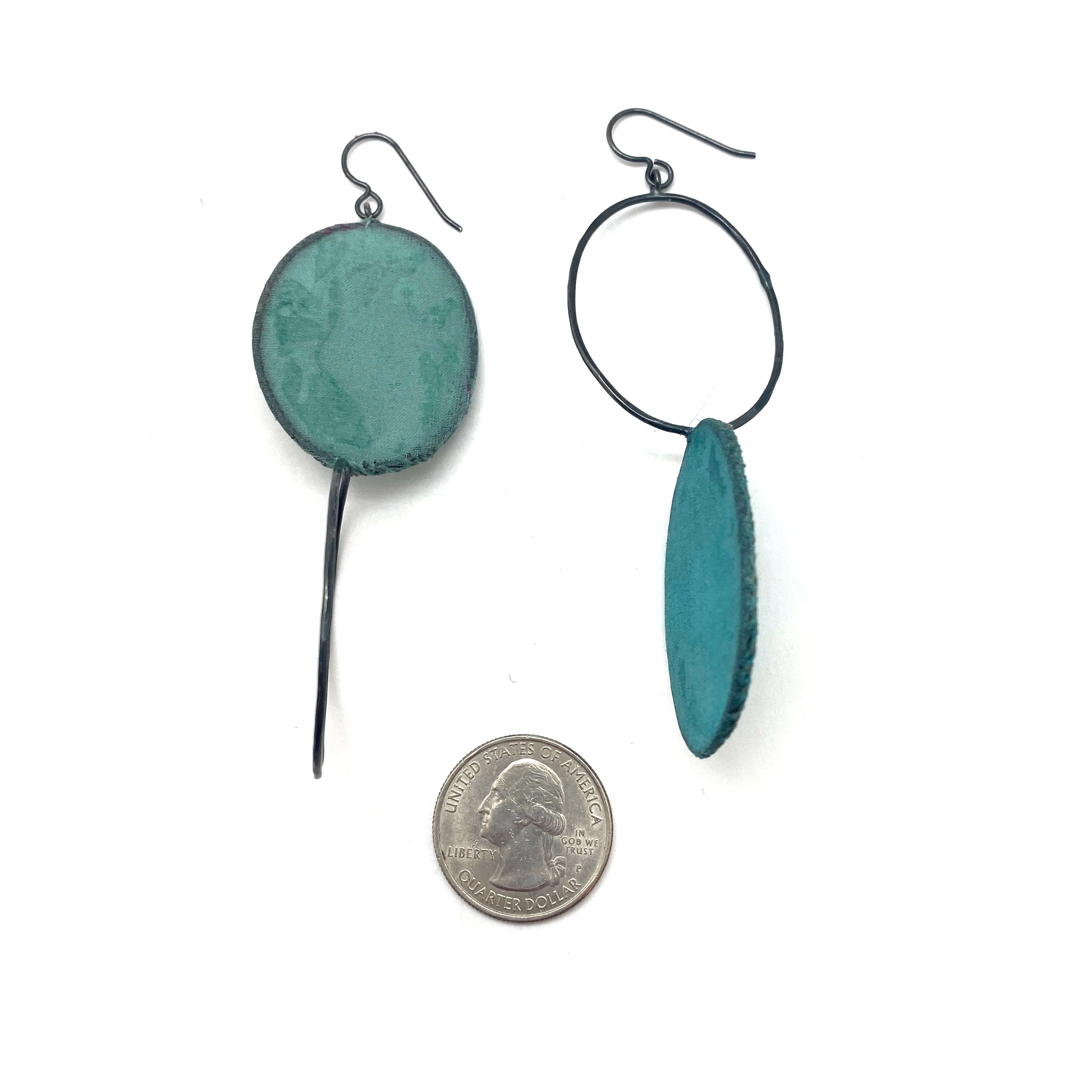 Asymmetric Teal Earrings