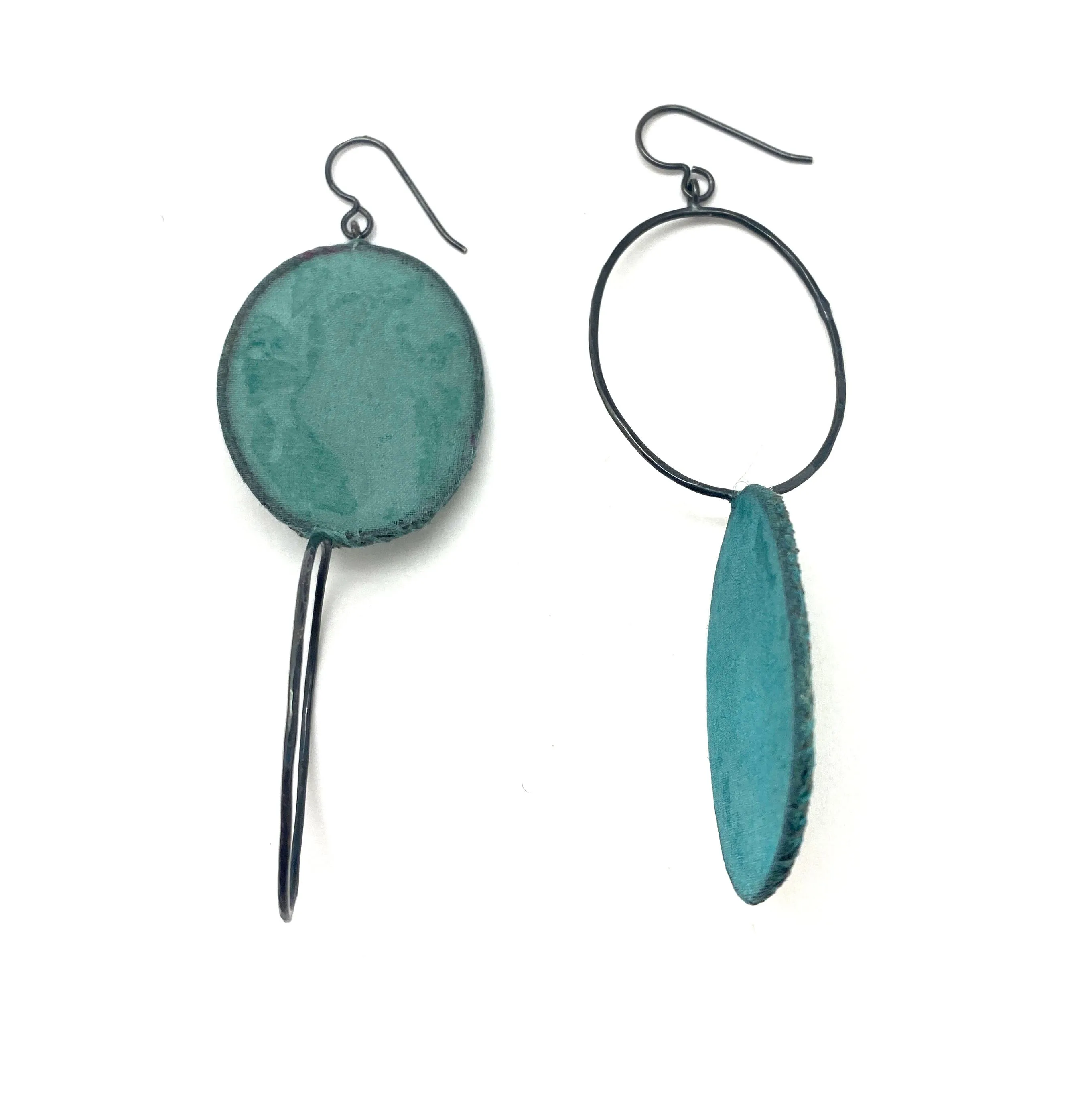 Asymmetric Teal Earrings