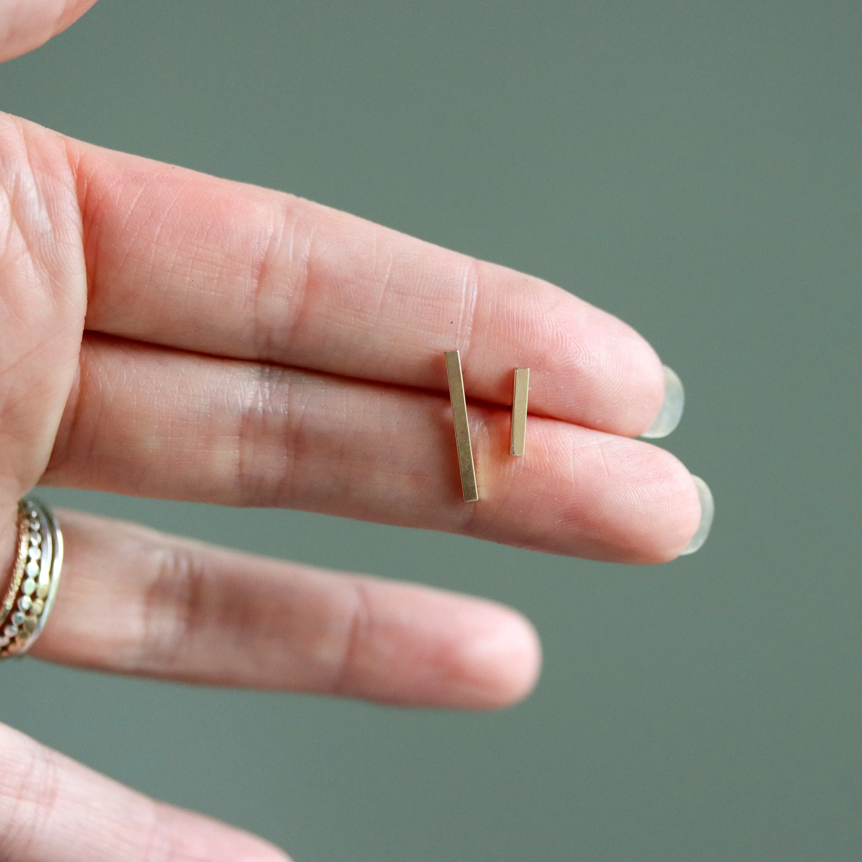 Asymmetrical Bar Post Earrings