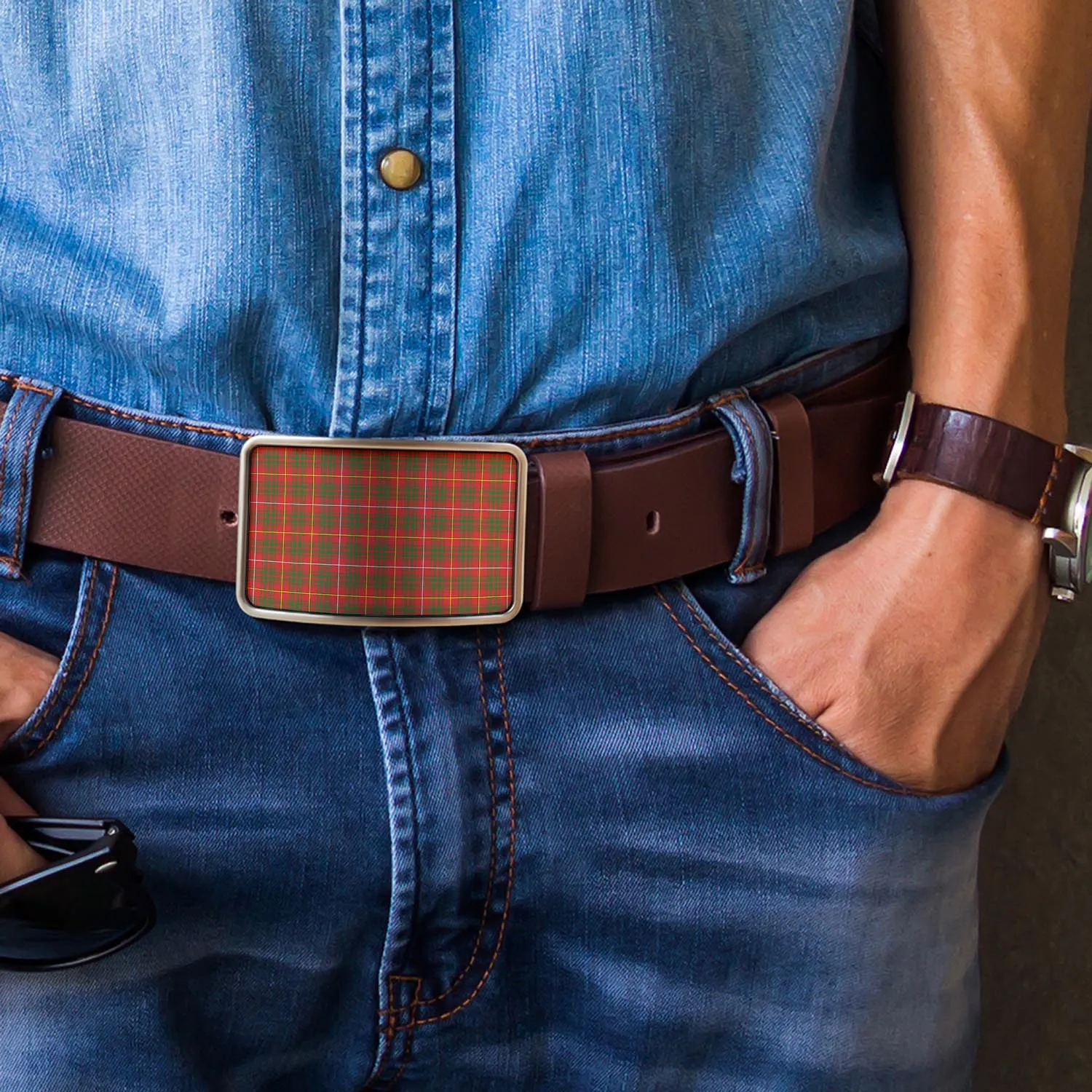 Bruce Modern Tartan Belt Buckles