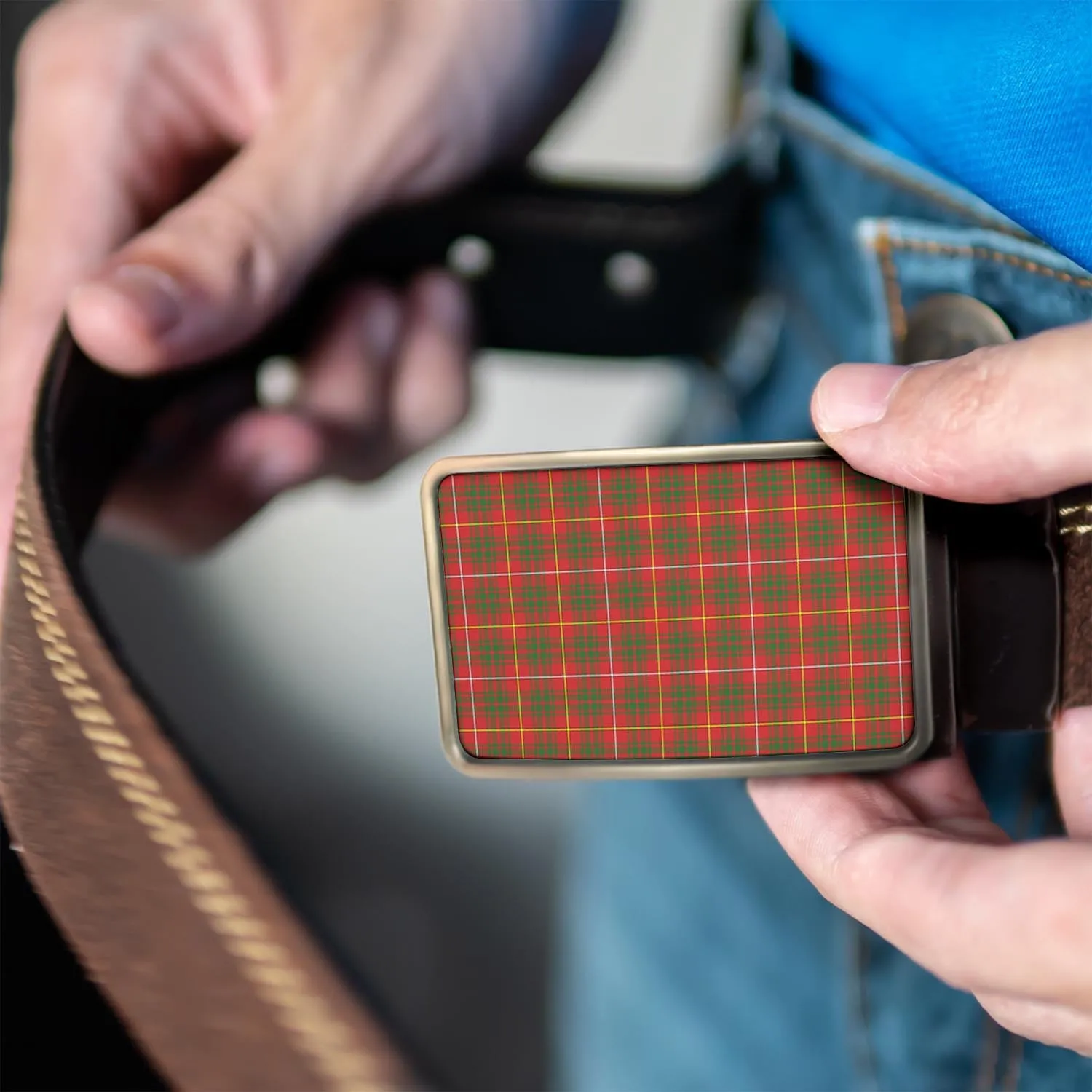 Bruce Modern Tartan Belt Buckles