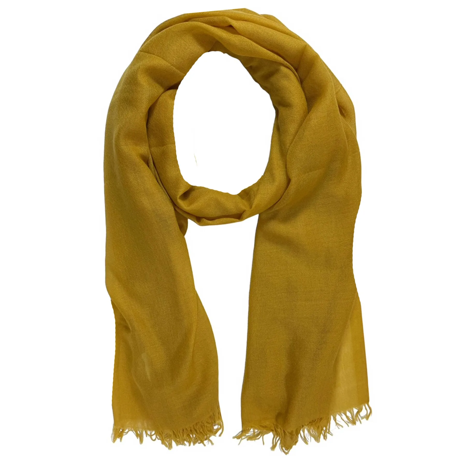 Brunello Cucinelli Cashmere Scarf Yellow Ocher - Large Women Shawl