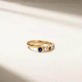 Bubbly Coil Sapphire and Diamond Ring