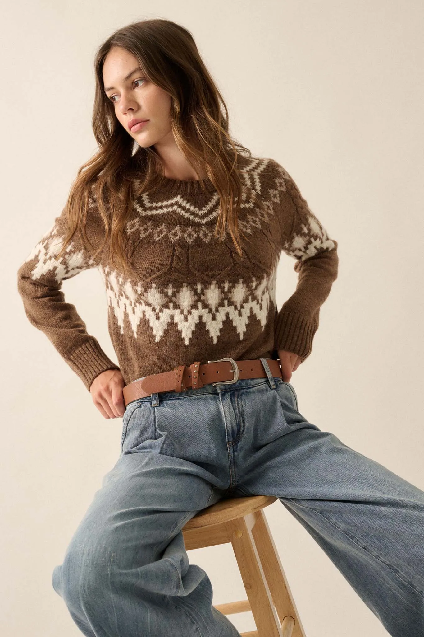 Call of the Mountains Alpine Cable Knit Sweater