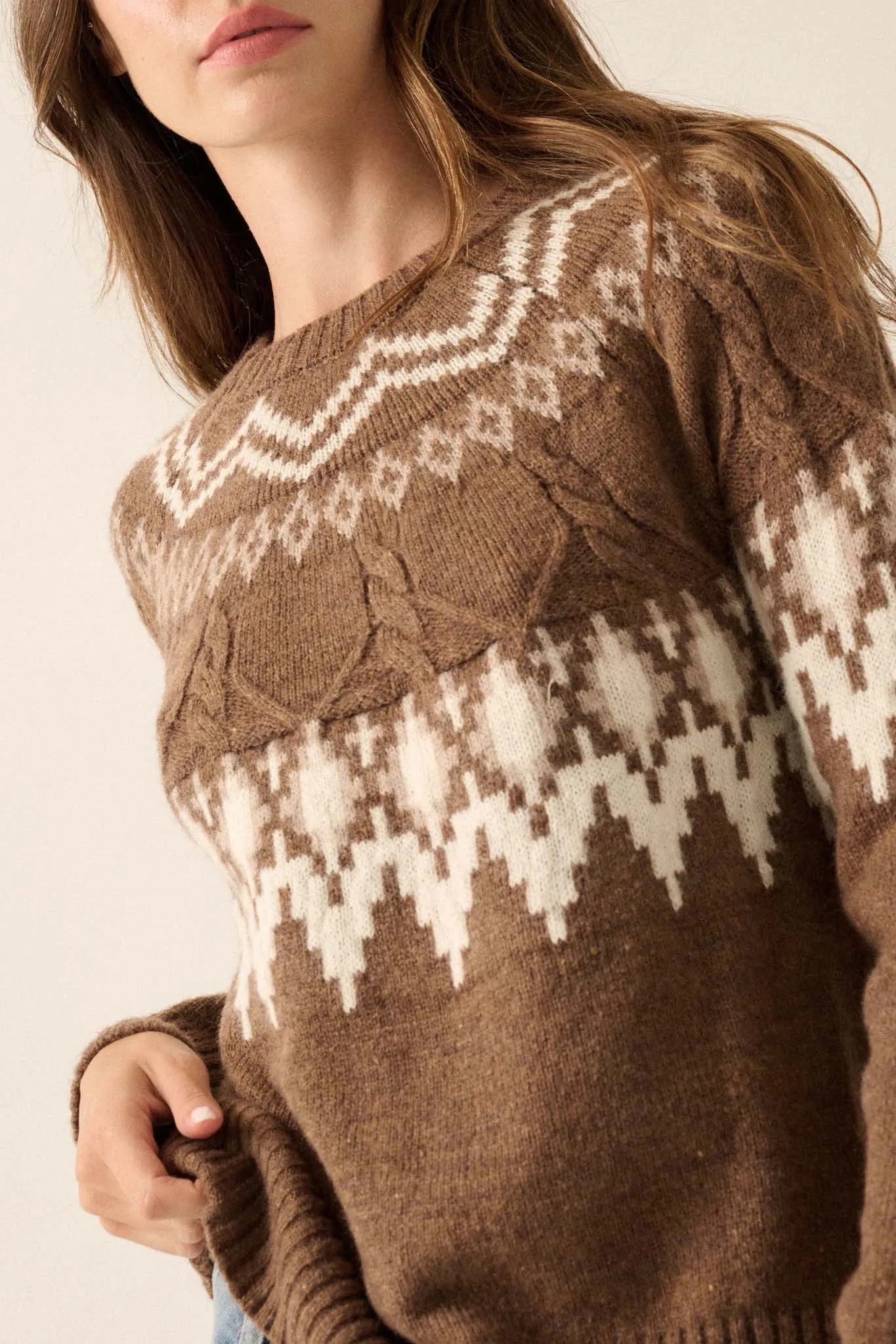 Call of the Mountains Alpine Cable Knit Sweater