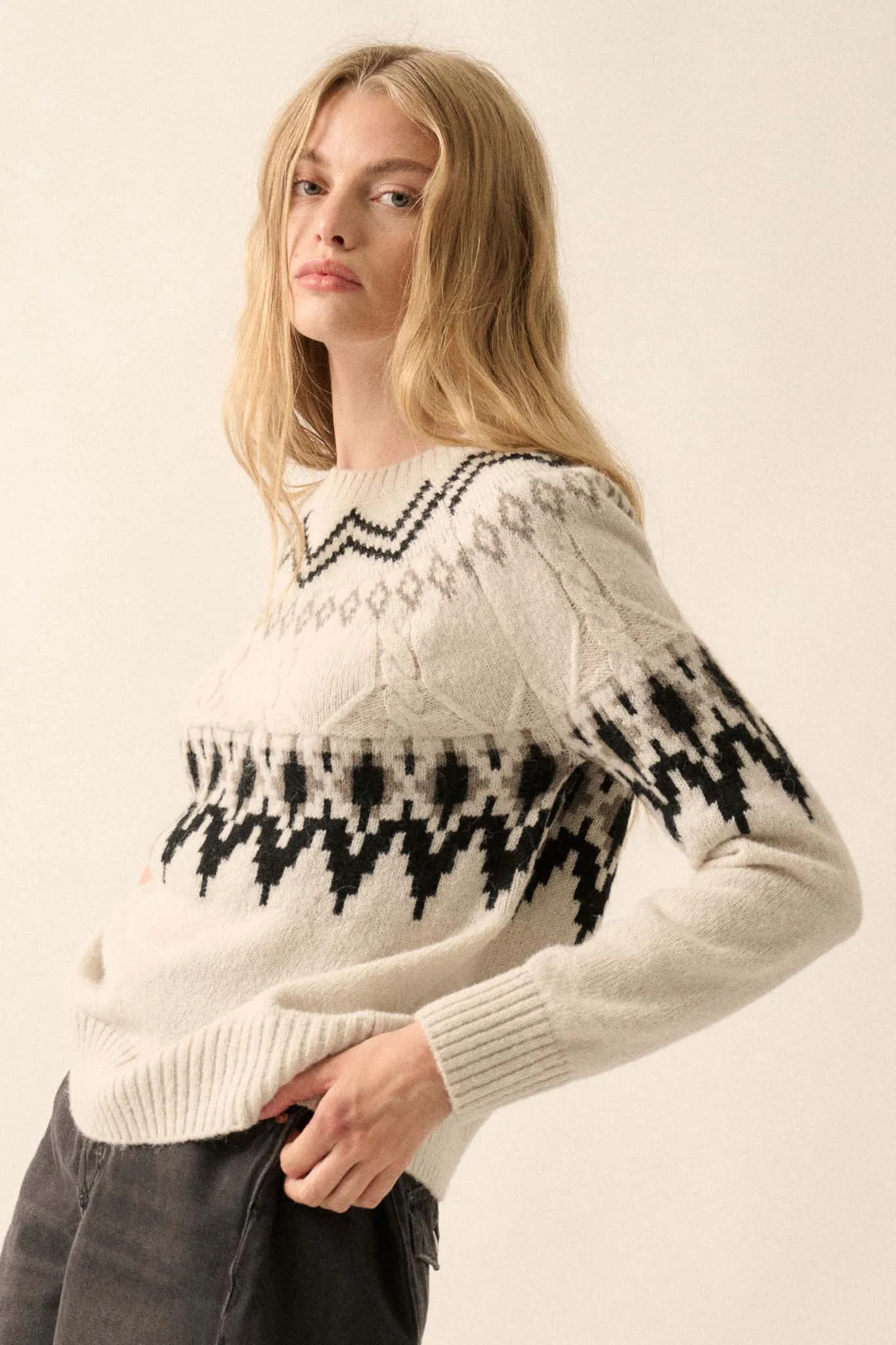 Call of the Mountains Alpine Cable Knit Sweater