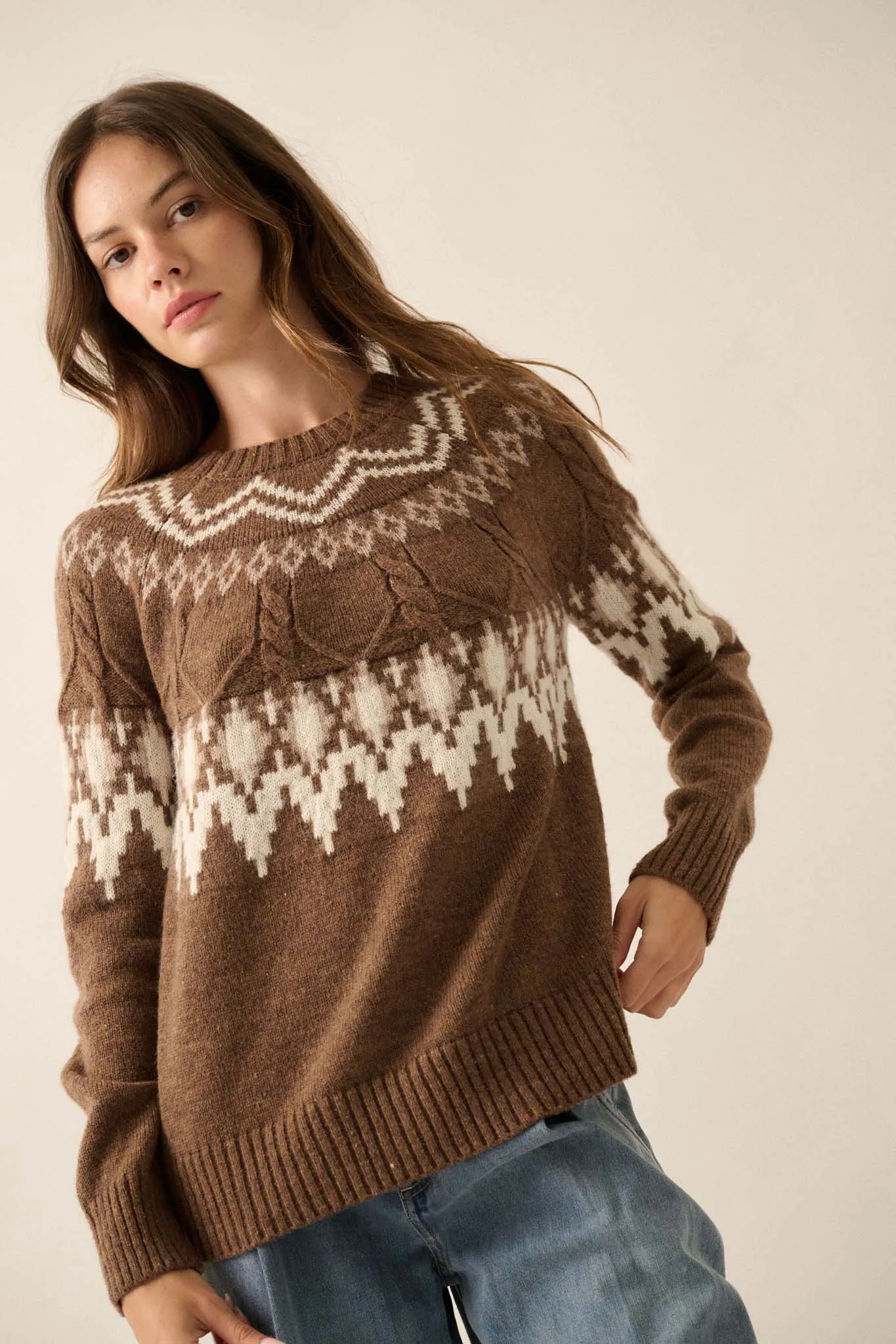 Call of the Mountains Alpine Cable Knit Sweater