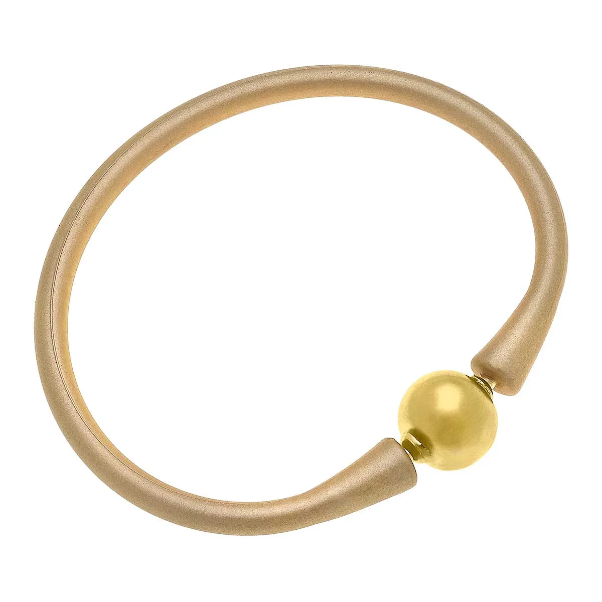 CANVAS Style - Bali 24K Gold Plated Bead Silicone Bracelet Metallic Gold