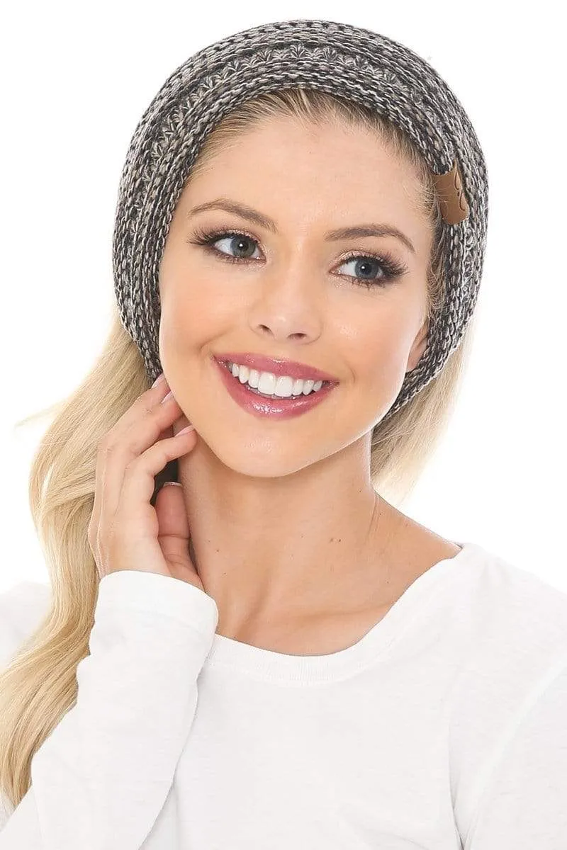 C.C HW826 - Soft Stretch Winter Warm Cable Knit Fuzzy Lined Ribbed Ear Warmer Headband