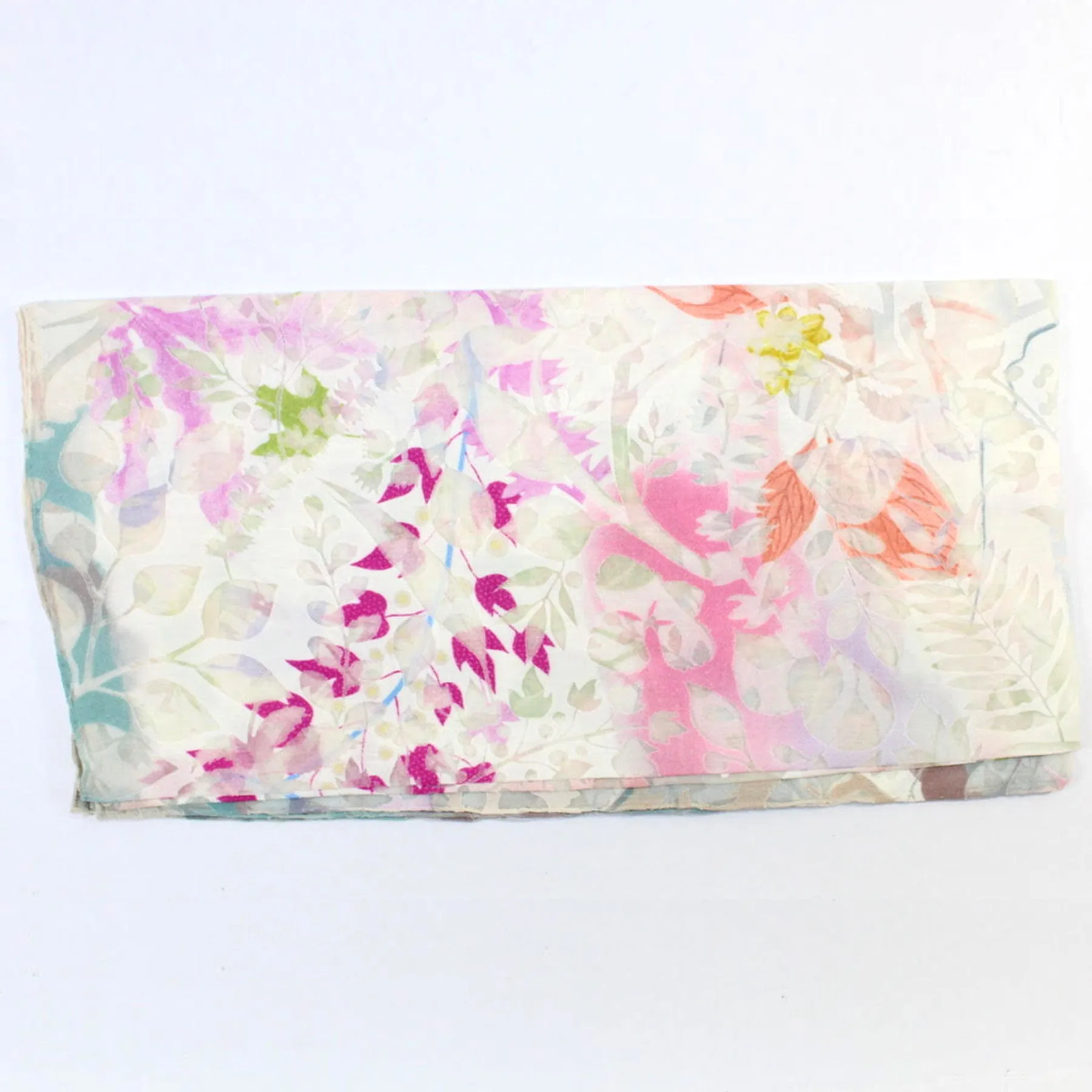 Christian Lacroix Scarf Cream Pink Gray Floral - Large Square Foulard