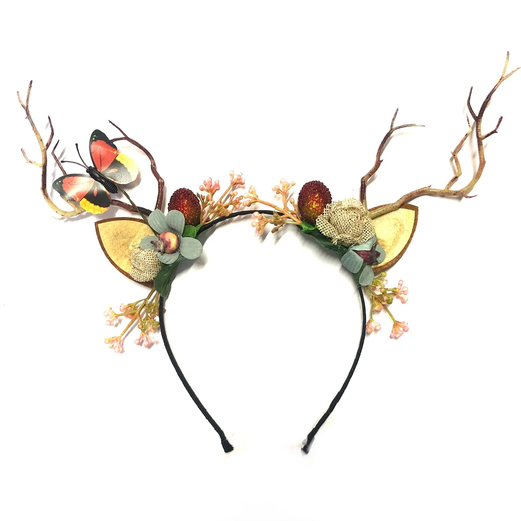 Christmas Holiday Reindeer Floral Headband Adult Child - (Style 4)