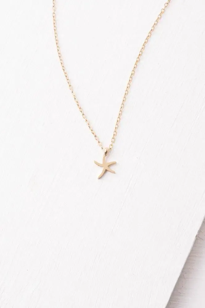 Community Gold Starfish Pendant Necklace Set