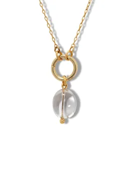 Crystal Quartz Pebble Necklace Pendant Charm