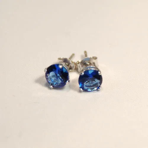 CZ Studs- 4 Claw, Birthstone Colors