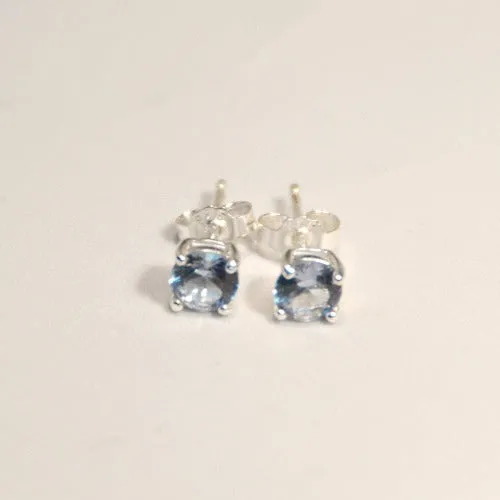 CZ Studs- 4 Claw, Birthstone Colors