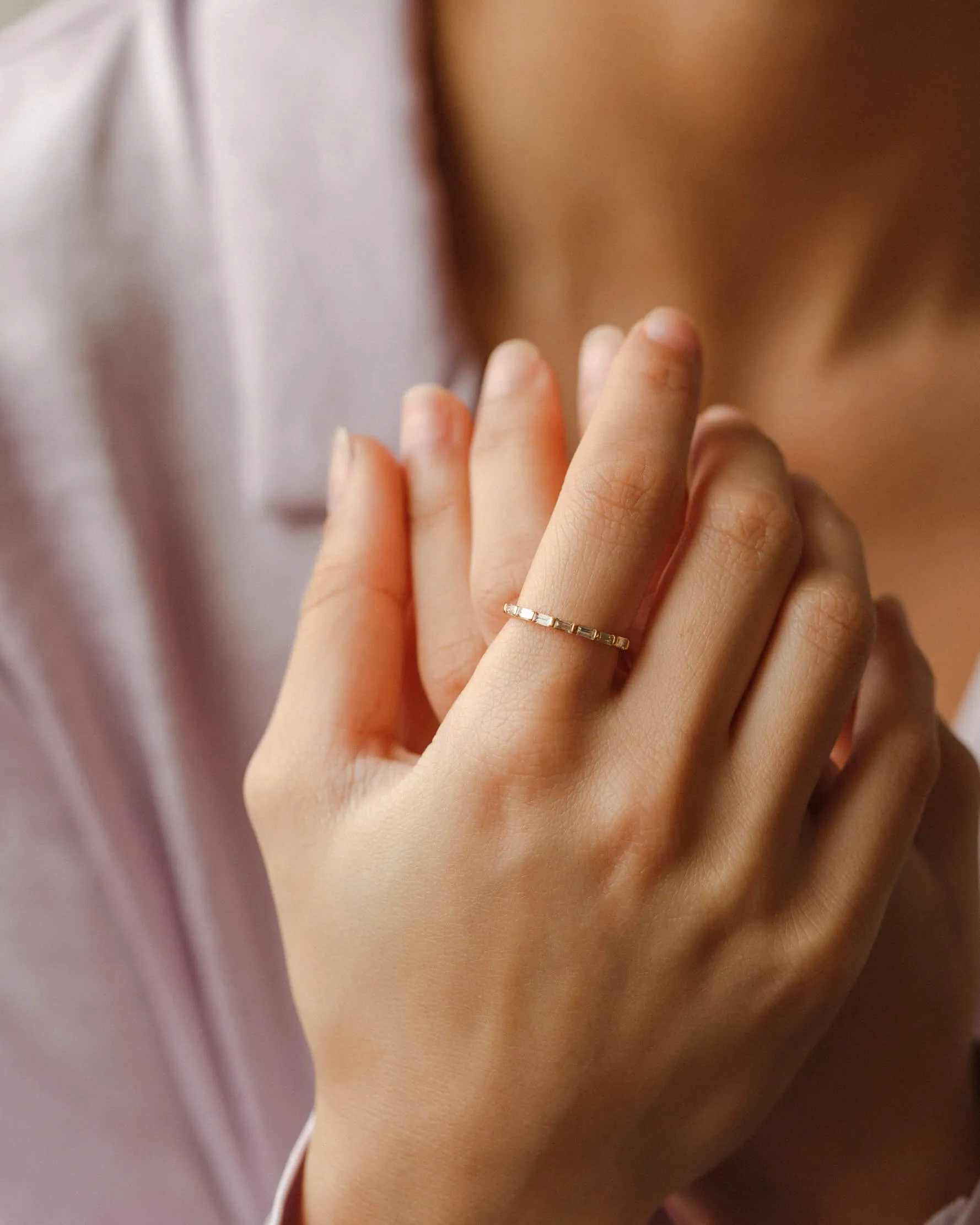 Deco White Sapphire Ring