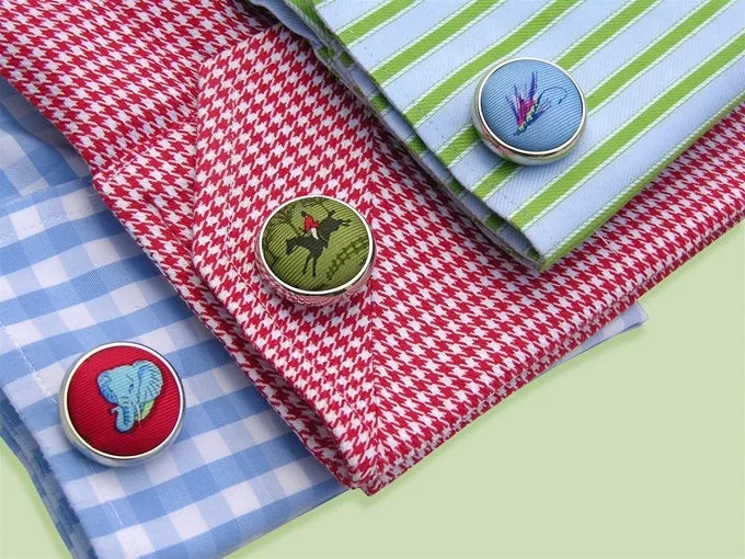 Equestrian Spot: Cufflinks - Green