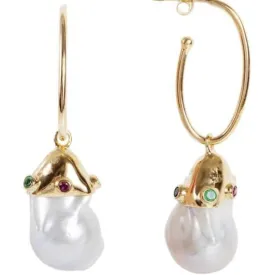 Fairley Baroque Pearl Rainbow Drops Earrings