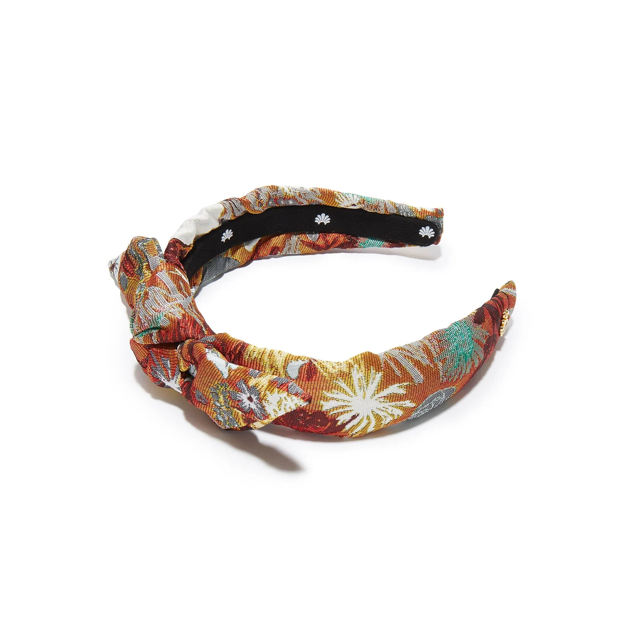 FLORAL RUST KIDS BROCADE BOW-TIE HEADBAND