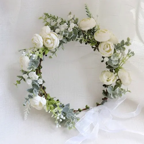 Flower Girl / Holy Communion Floral Flower Crown - White