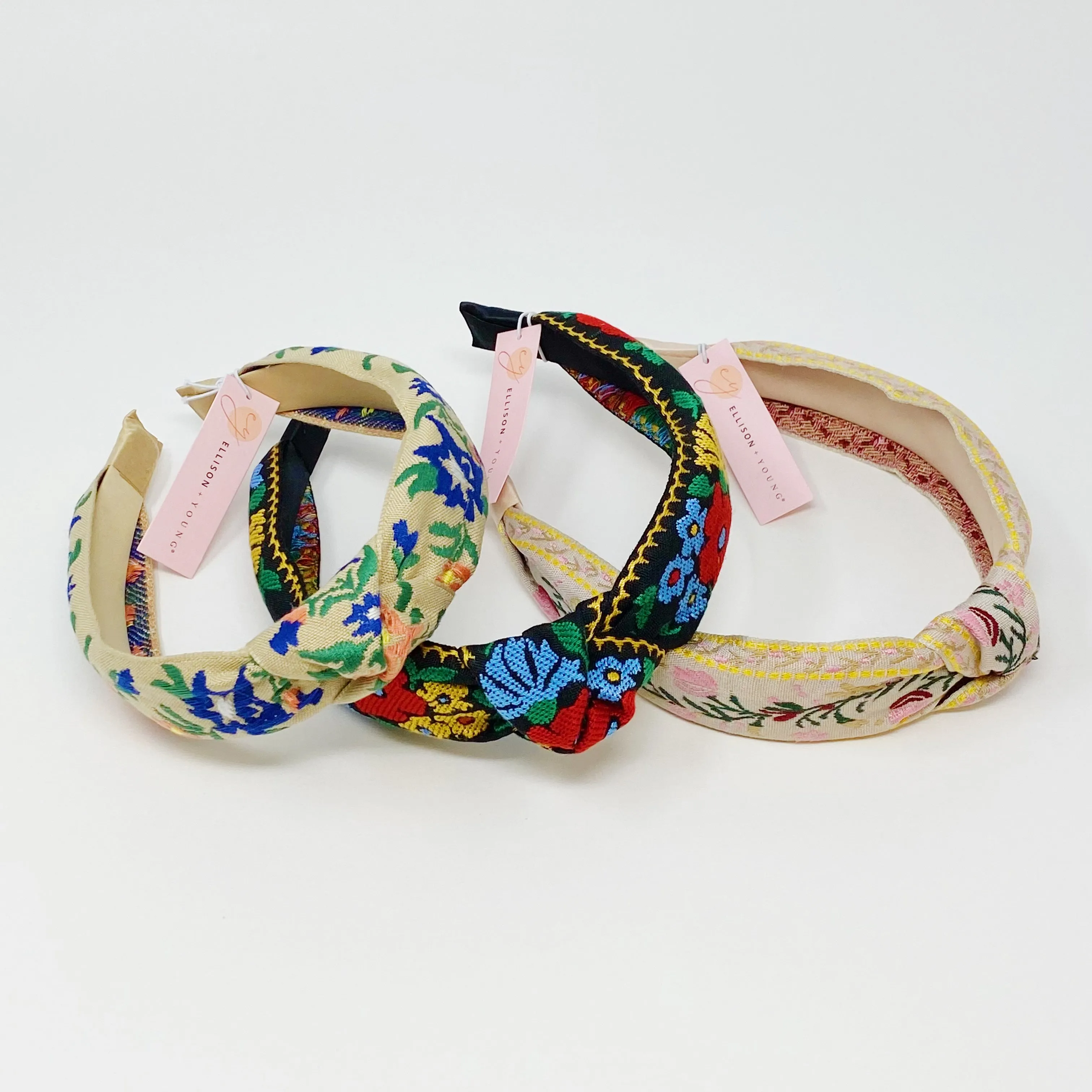 French Floral Embroidered Headband