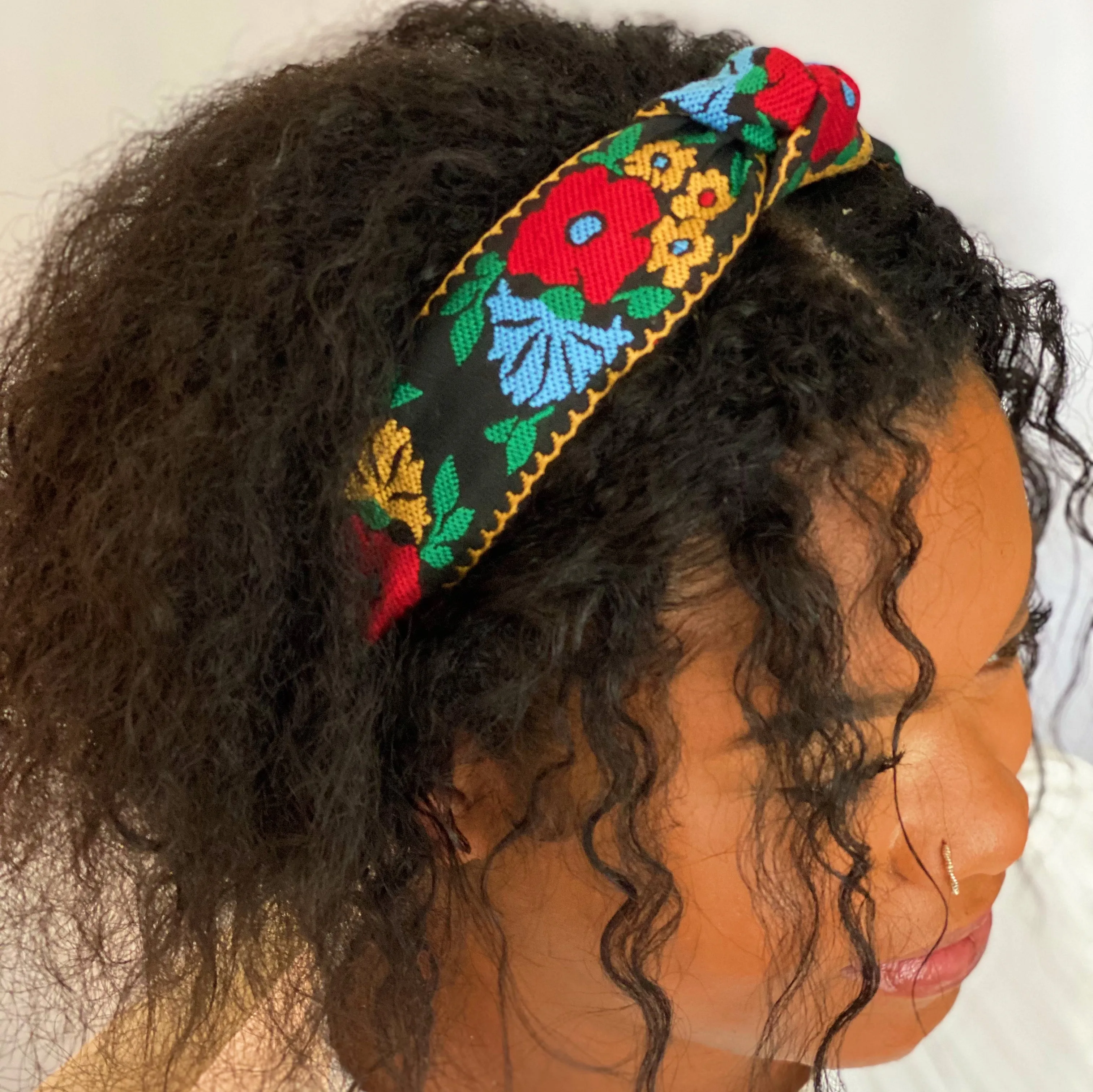 French Floral Embroidered Headband