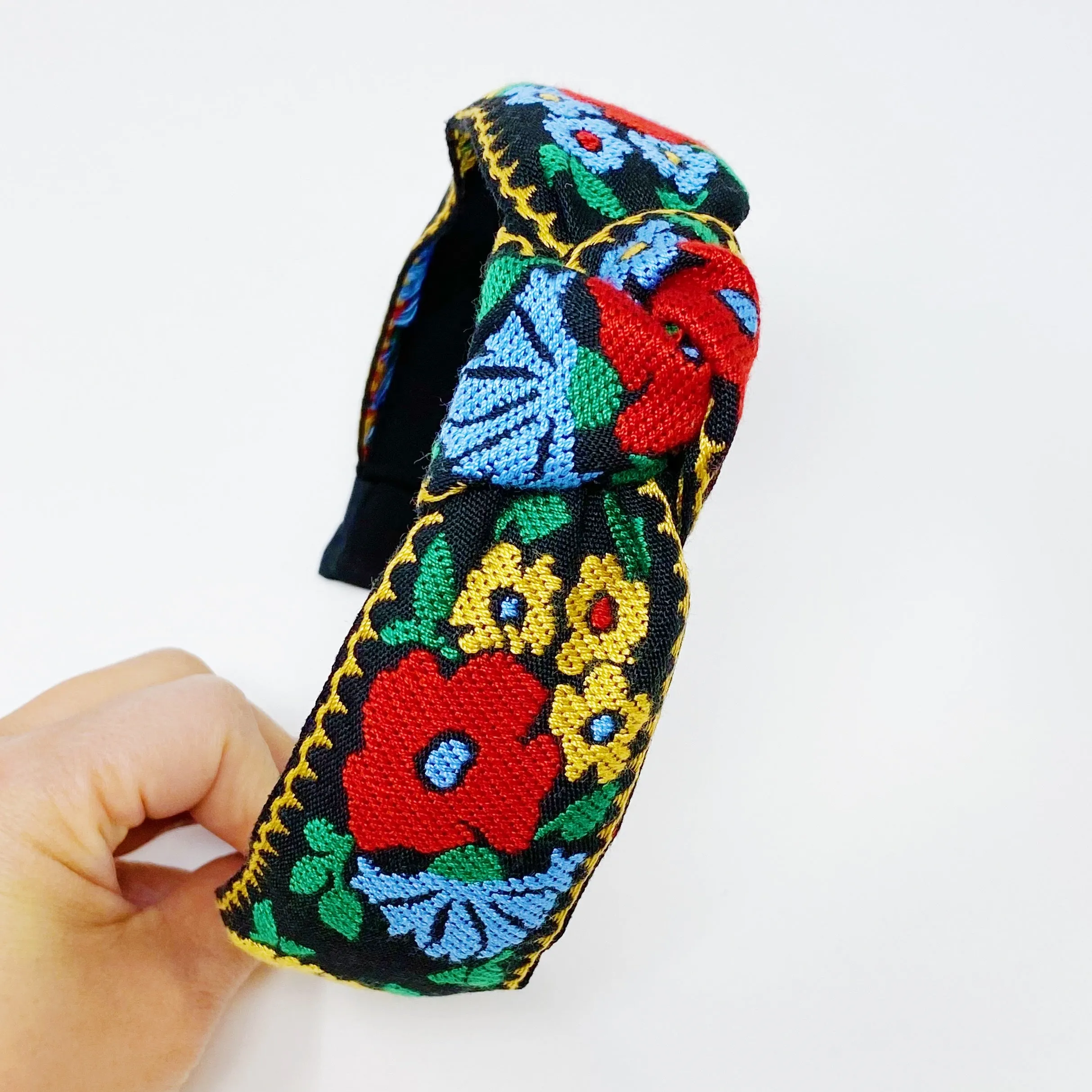 French Floral Embroidered Headband