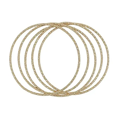 Gold Thin Set of 5 Bangle Bracelets