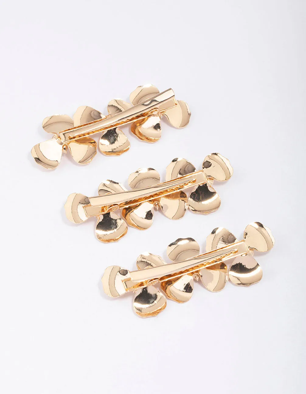 Gold Triple Daisy Hair Clip 3-Pack