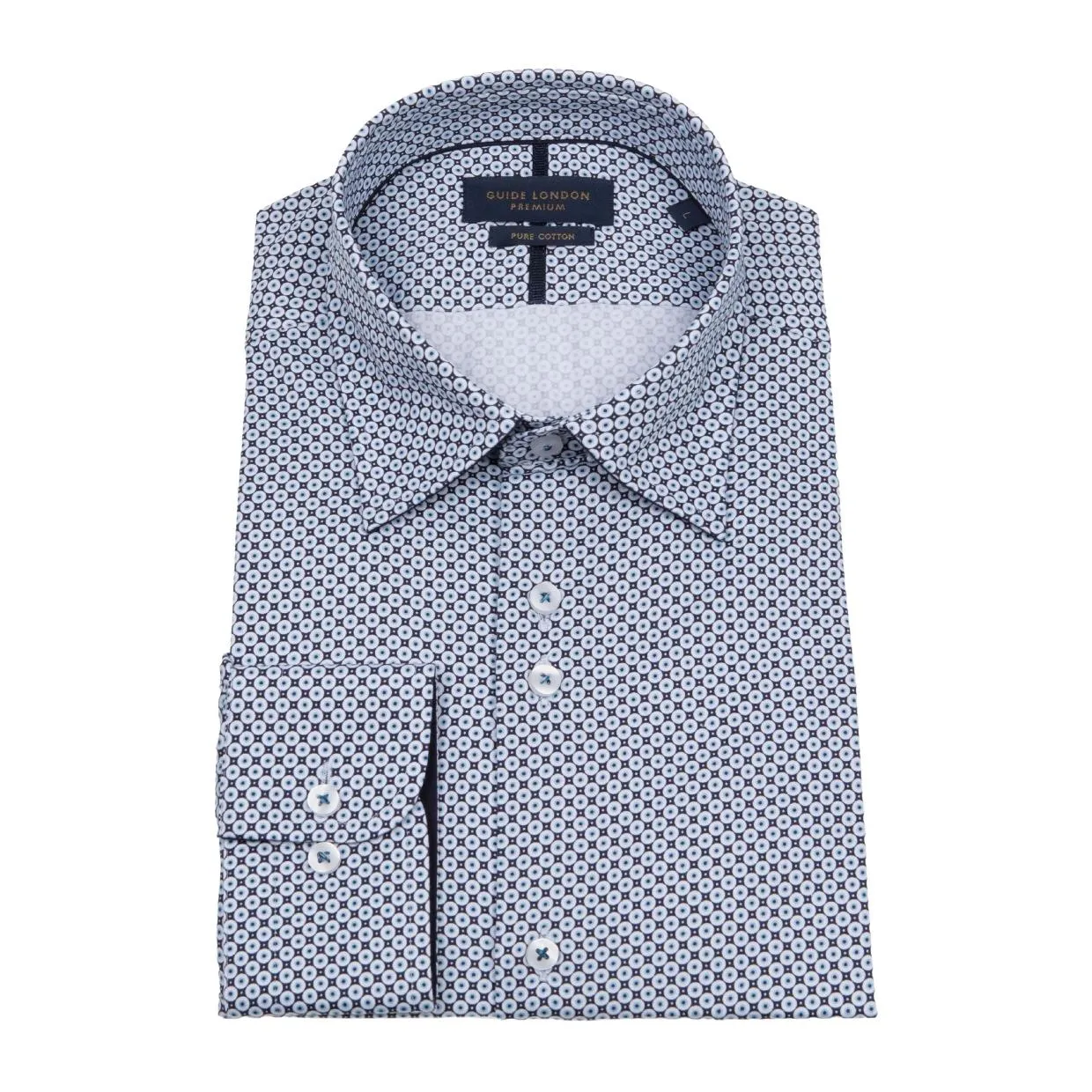 Guide London Geometric Navy & White Shirt