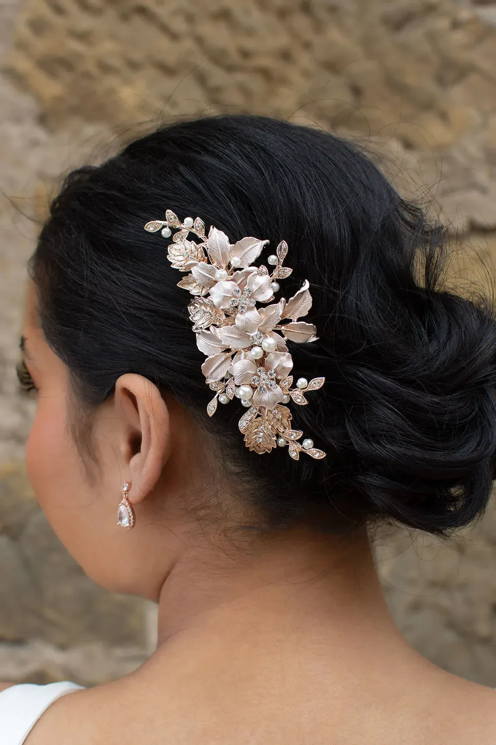 Hallie - Leaf Pearl Bridal Hair Clip