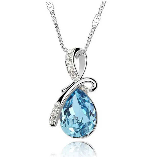 H:HYDE 10 Colors Austrian Crystal Necklace Pendants Jewellery & Jewerly 2016 Necklace Women Fashion Jewelry Wholesale