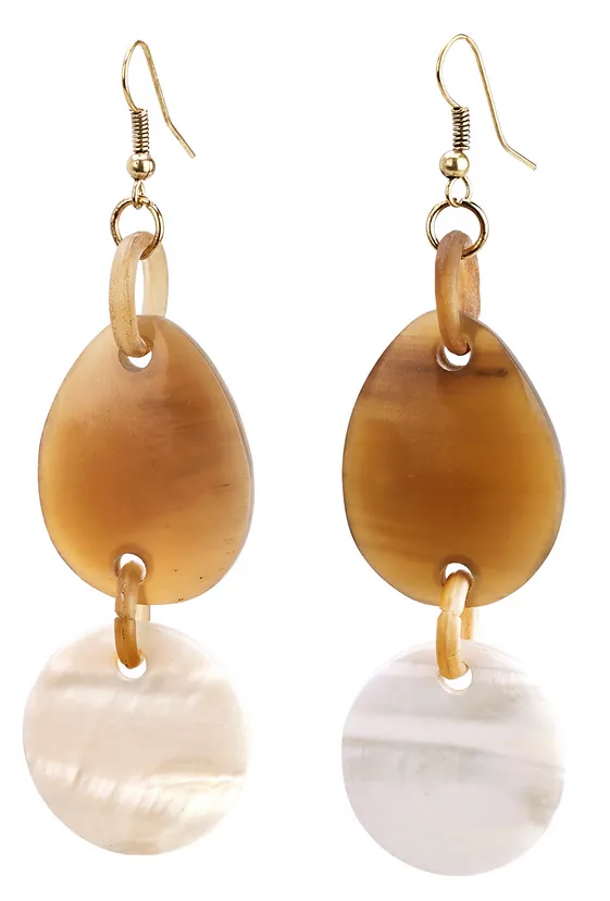 Horn Disk Earrings