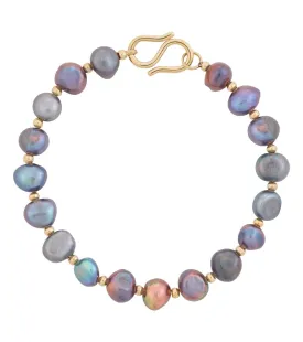 Iris Pearl Bracelet Teal Gold