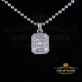 King Of Bling's 0.75ct VVS D Clr.Moissanite Square Pendant Men/ Women 925 White Silver