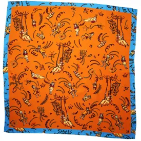 Loewe Madrid Scarf Orange Blue Design Paula's Ibiza - Large Twill Silk Square Scarf