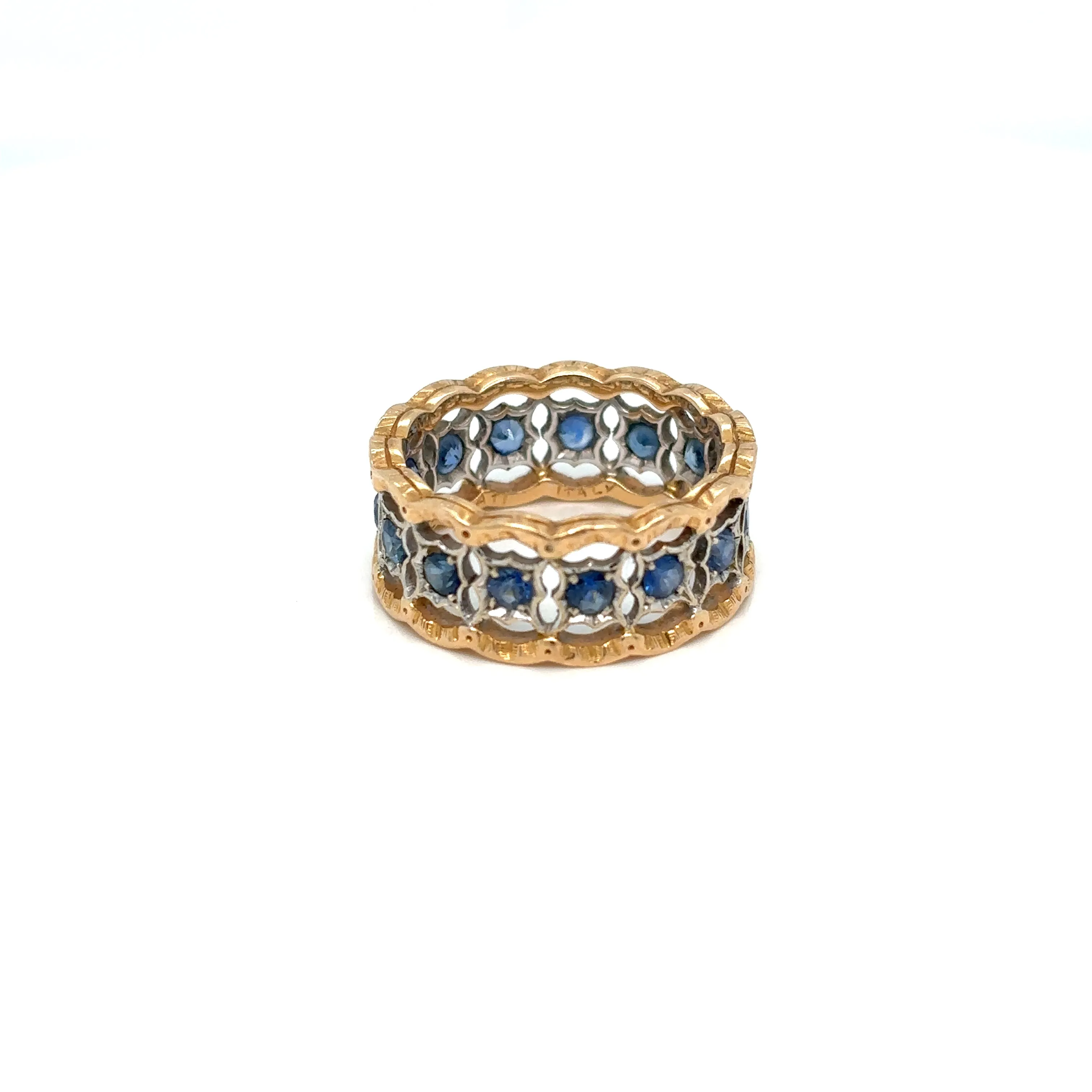 Mario Buccellati Rombi Eternelle Sapphire Gold Band Ring