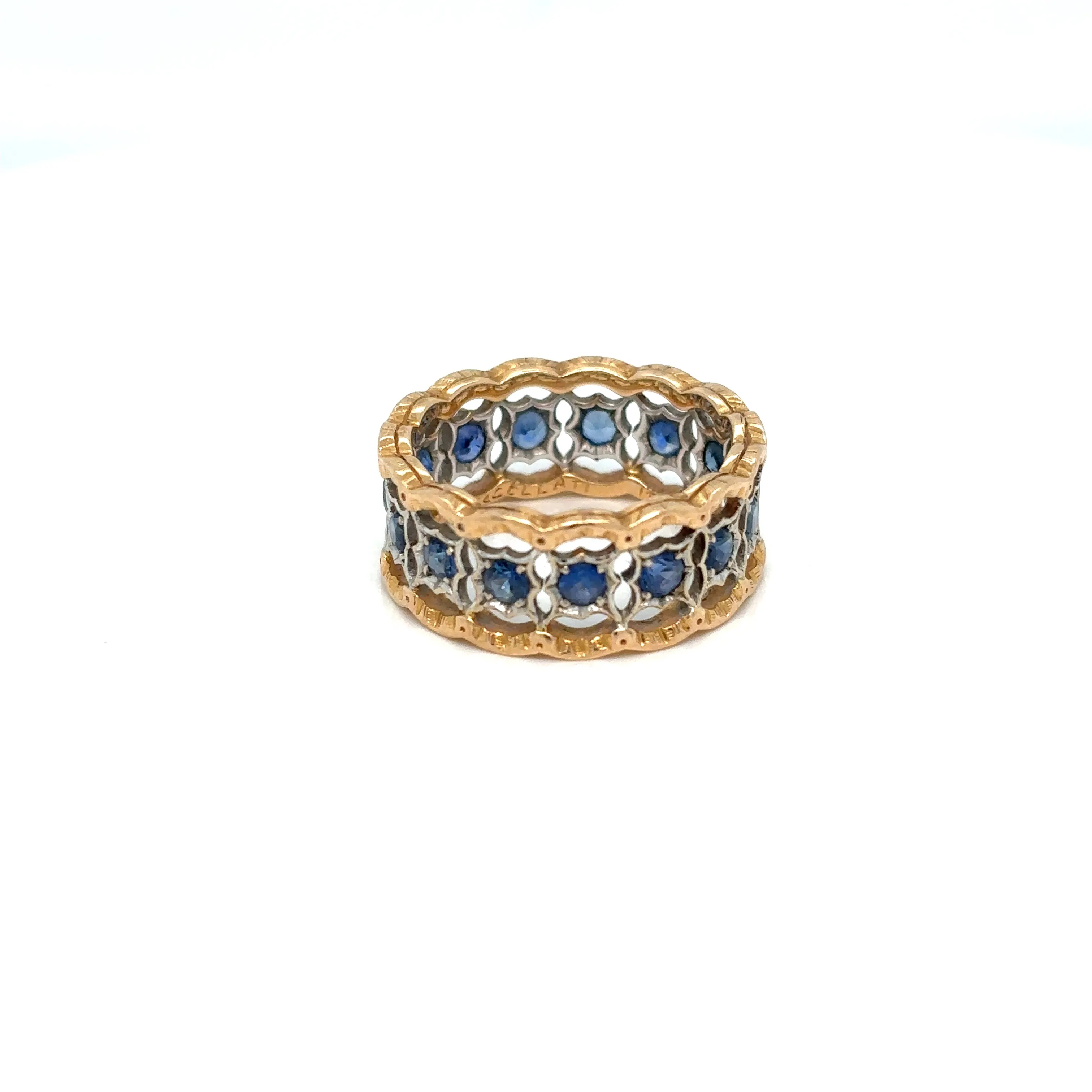 Mario Buccellati Rombi Eternelle Sapphire Gold Band Ring