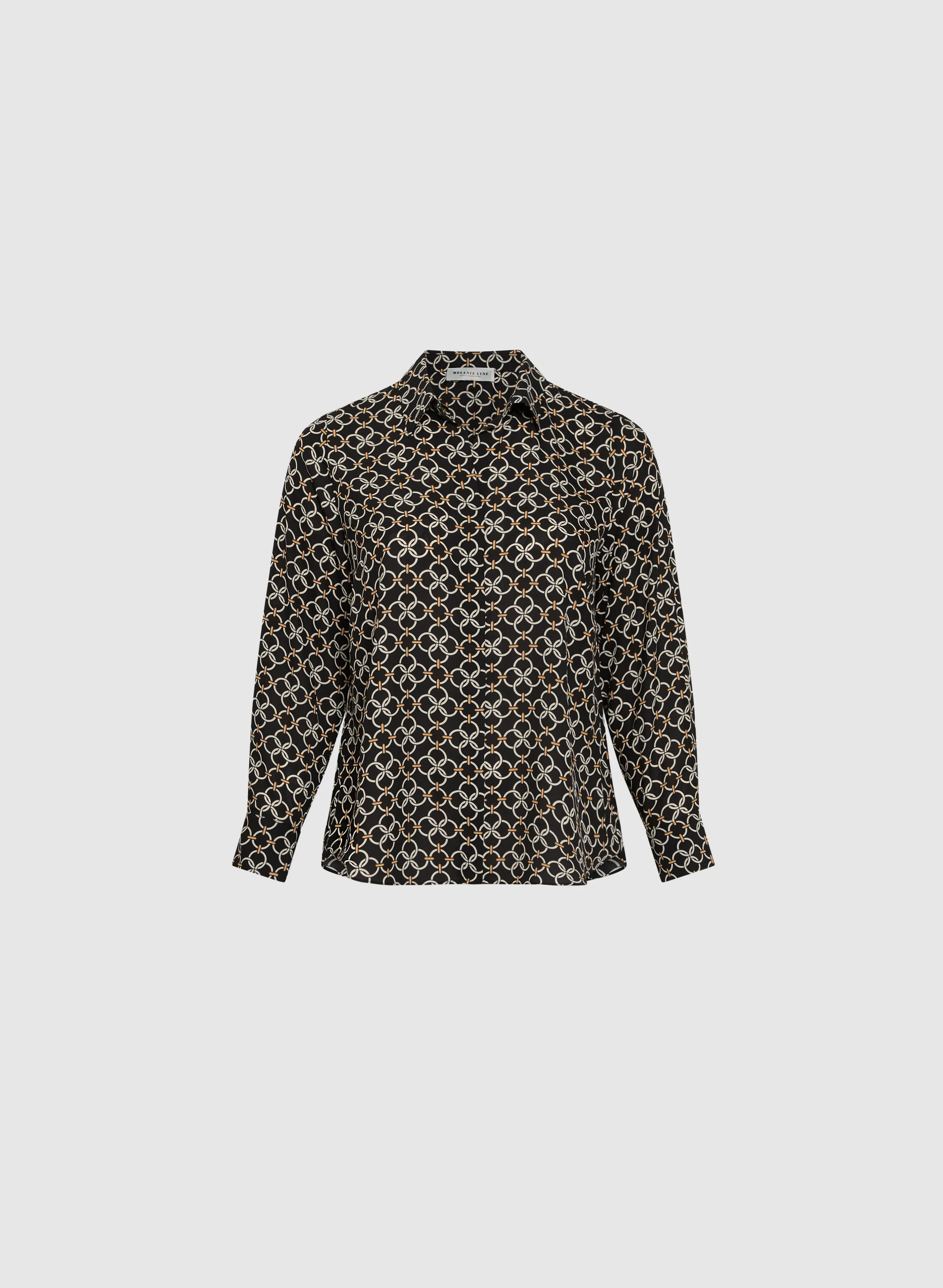 Melanie Lyne - Geometric Print Crepe Blouse