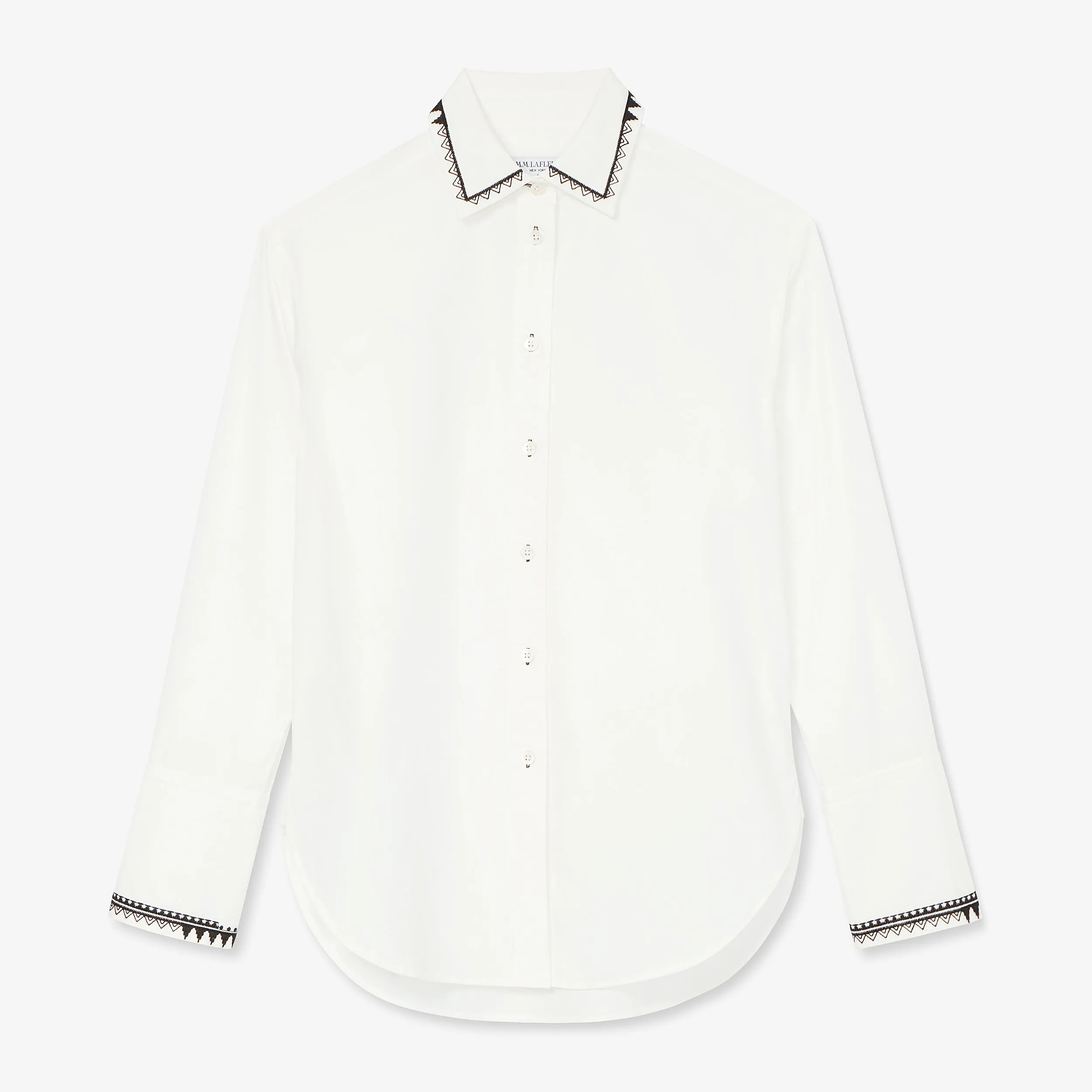 Mila Button-Down - Poplin Embroidery :: White