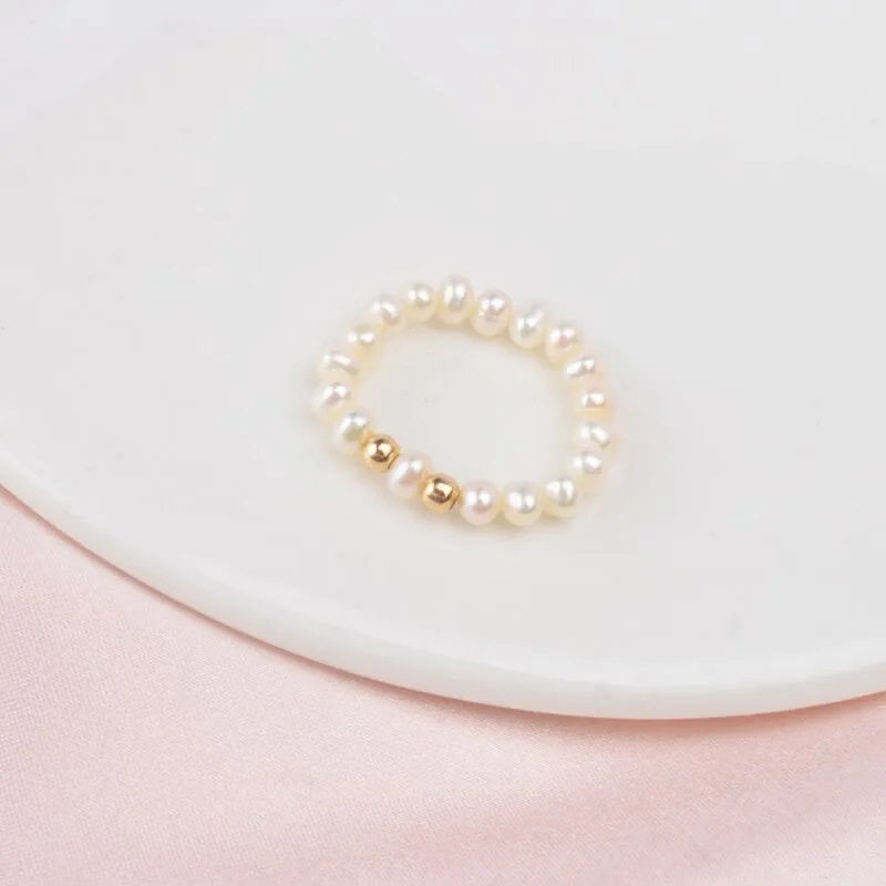 Minimalist Freshwater Pearl Accent Rings