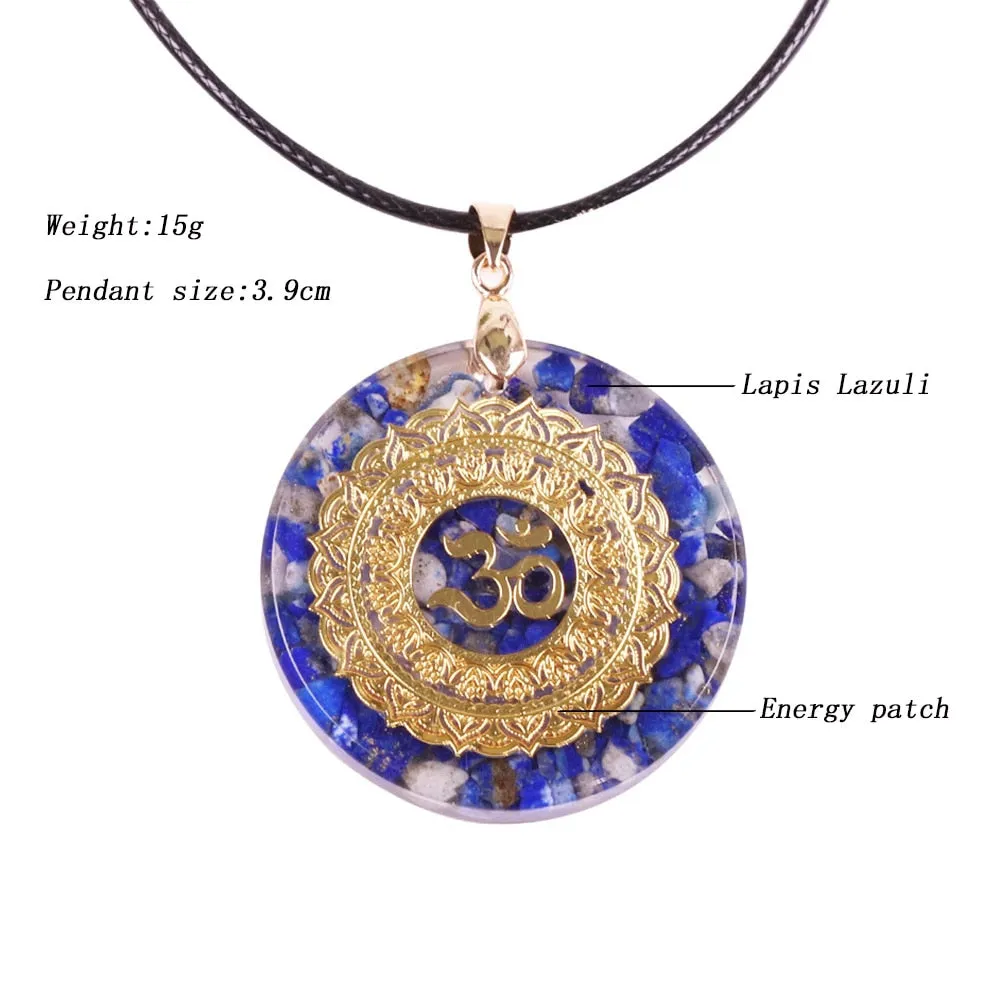 Natural Lapis Lazuli Necklace Orgonite Pendant Necklace Energy Healing Yoga Necklace Meditation Jewelry For Women